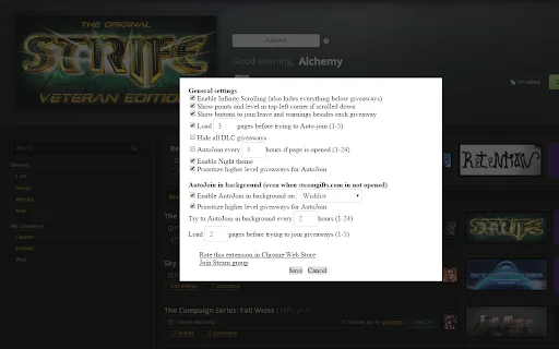 I-download ang AutoJoin for SteamGifts – Mas Mabilis na Giveaways - Screenshot 2