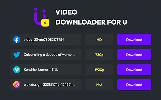 Video Downloader for U: I-save ang mga Video nang Libre at Mabilis - Screenshot 1