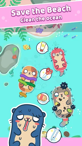 Otter Ocean – Treasure Hunt: Kolektahin ang Cute na Otters! - Screenshot 1